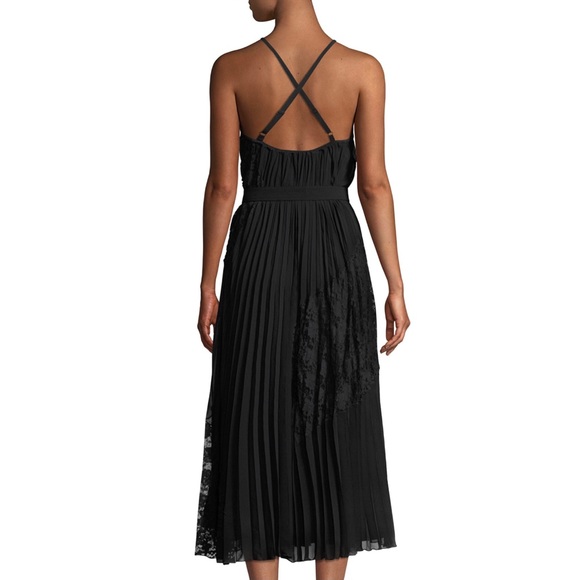 NEW DEREK LAM 10 CROSBY BLACK PLEATED MAXI DRESS - Picture 5 of 7